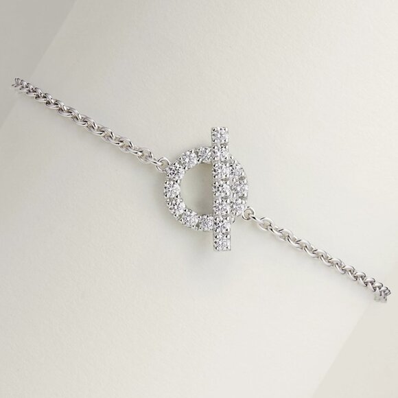 Hermes Finesse Bracelet 18K White Gold Diamonds SH Pre-Loved w/ Receipt - Picture 6 of 8